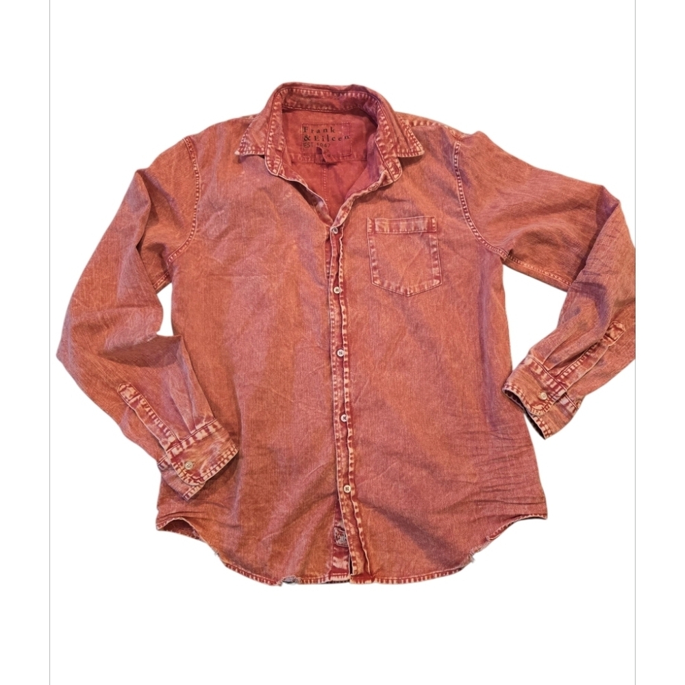 Frank & Eileen EILEEN Famous Denim Shirt in Mineral Red MEDIUM